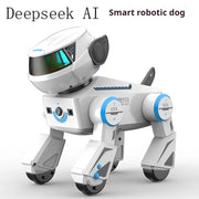 Perro robot inteligente con control remoto por gestos y táctil, altavoz Bluetooth, canciones, programable, luces geniales, juguete interactivo para niños de 6 años en adelante