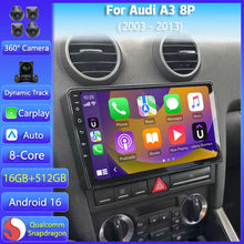 Android 16 Carplay Auto GPS Navigation For Audi A3 8P 2003 - 2013 Radio Multimedia Player 2Din Head Unit Video Stereo Car Radio