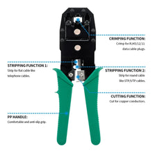 RJ45 Crimping Tool 6P 8P RJ11 RJ12 Network Cable Tester Crimper Stripper Cutter Plier for Ethernet LAN Crystal Head Installation