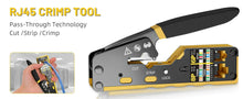Kebidumei RJ45 Crimp Plier Pass Through Ethernet Modular Plug Crimping Tool for Cat6 Cat5/5e RJ45 Connectors 8P6P RJ11 Connector