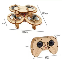 DIY Wooden Quadcopter Drone Kit Educational Science Experiment Remote Control Aerial Model Toy for Kids