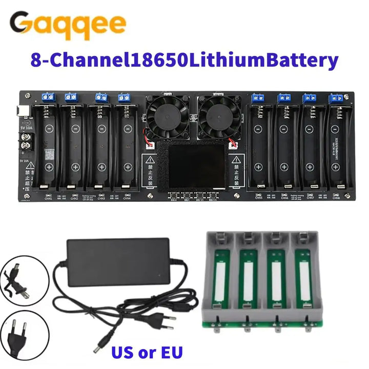 8-Kanal 18650 Batteriekapazitätstester 2,4-Zoll-Bildschirm Innenwiderstand-Analysegerät automatisches Lade-Entlade-Modul Lithium-Ionen