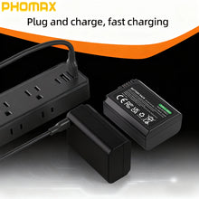 PHOMAX 2250mAh NP-FW50 NPFW50 Battery Type-C Direct Charge for Sony A6400 A6000 ZVE10 A6300 A 7 M2 A7R2 A6100 A5100 NEX-7 NEX-F3