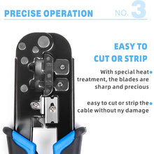 RJ45 Cat6 Crimping Tool Kit with RJ11/12/45 8P6P Network LAN Crimper Connectors and Covers Network Cable Tester Wire Stripper