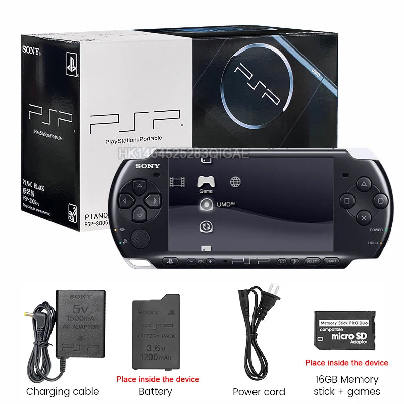 Original Sony PSP3000 PlayStation Portable PSP 3000 (PSP-3006) Sony Handheld Arcade Game Console (+Free Games)