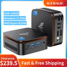 ACEMAGIC AMD Ryzen Embedded R2544 Mini PC 8GB DDR4 RAM 256GB SSD Windows 11 Pro Dual 4K Display Small Form Factor Desktop PC