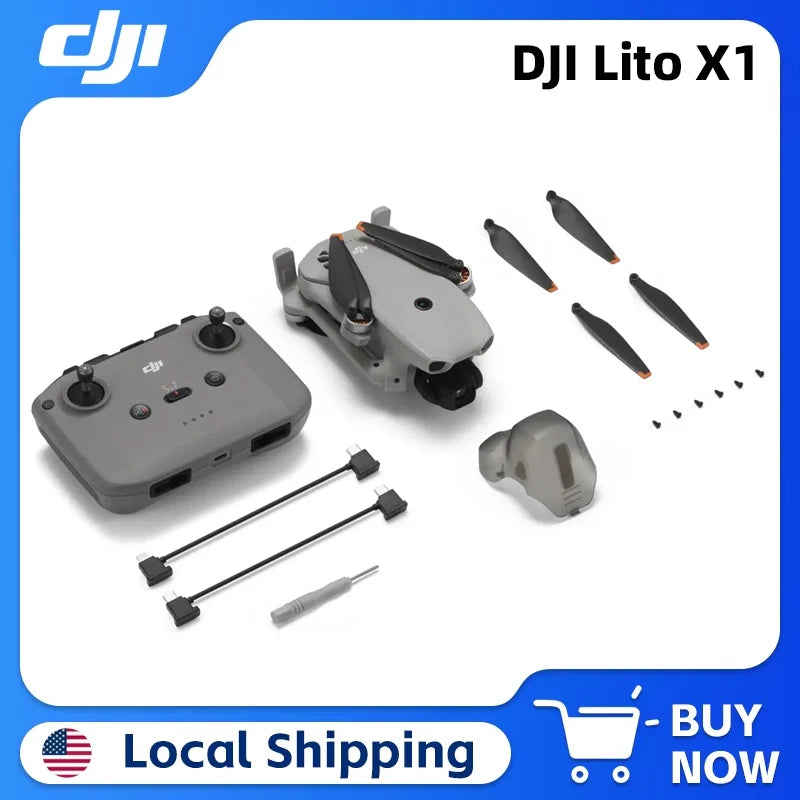 Dron inteligente DJI Lito X1, fotos de 48 MP, cámara lenta 4K/100 fps, D-Log M de 10 bits, almacenamiento interno de 42 GB, cuadricóptero RC plegable