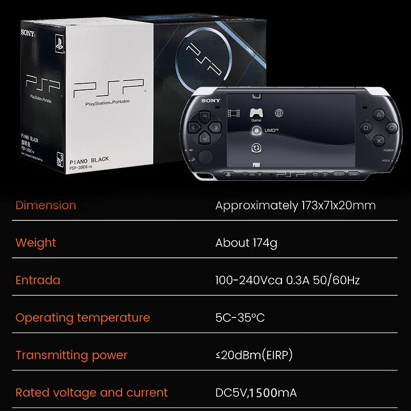Sony original PSP 3000 (PSP-3006) PlayStation Portable Handheld Arcade Game Console (+Free Games) Christmas gift