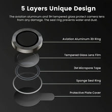 6pcs, Black Metal Camera Lens Protector For iPhone 17/17 Pro/17 Pro Max/Air/16/15/14/13/12/11 Full Cover, Case Friendly, Ultra H