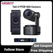 OBSBOT Tail 2 PTZR NDI Camera 4K@60FPS, Pro AI Tracking, 1/1.5" CMOS, 50MP, 5X Optical Zoom, 12X Hybrid Zoom, SDI/HDMI/IP/USB 3.