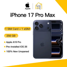 Apple iPhone 17 Pro Max Original New 12GB RAM 120Hz 6.9" Super Retina OLED Screen A19 Pro Chip 48MP Three Cameras iOS 26 5G
