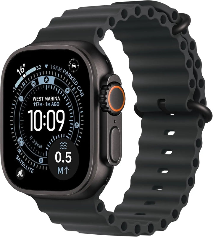 Apple Watch Ultra 3 [GPS + Cellular, 49mm] Black Titanium Case with Black Ocean Band, One Size (Renewed-Like New)
