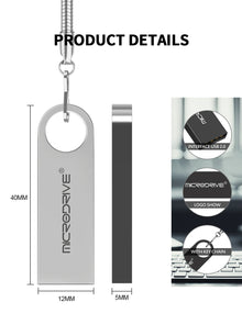 Metal USB 2.0 Flash Drive Pendrive 16GB 32GB 64GB High Speed Memory Stick U Disk 128GB Key Ring Gift