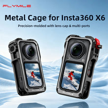 Flymile Metal Protective Frame For Insta360 X6 Camera Cage with Silicone Lens Cover Camera Accessories
