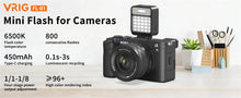 VRIG Retro Camera Flash Speedlite for Sony ZV1 Ricoh GR3 Fujifilm XT5 Nikon Z30 Mini LED Constant Light Universal Hot Shoe Flash