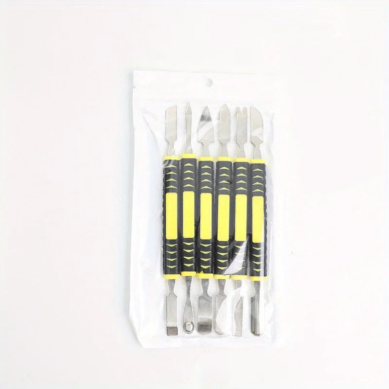 6pcs Electronic Repair Tool Set, Metal Dual-Head Pry Bars for Tablets, Laptops, Phones, Electronic Devices, No Electricity