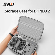 XFJI Travel Organizer Bag for DJI NEO 2 Drone Accessories Hard Shell PU Leather Case Fits RC-N3 Remote Protective Shoulder Pouch