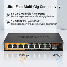KeepLiNK 9-Port 2.5G Web Managed Switch | 8x 2.5GbE + 1x 10G SFP+ Uplink | Multi-Gigabit Network Ethernet IGMP Snooping