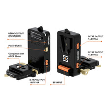 ZGCINE VM-VP4 Dual Quick Release V-Mount Battery Plate for Arca-Swiss, L-Shape for Sony Canon Nikon DSLR Camera, Tripod