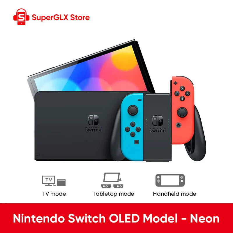 Original Nintendo Switch OLED Model 7 Inch Screen Joy‑Con Handle Enhanced Audio Adjustable Console Stable TV Mode Video Game