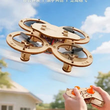DIY Wooden Quadcopter Drone Kit Educational Science Experiment Remote Control Aerial Model Toy for Kids