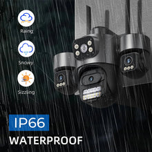 3-Lens 15MP Security Camera 3-HD Screen PTZ Outdoor WiFi IP Cam with Auto Tracking IP66 Waterproof 2-Way Audio CCTV Surveillance