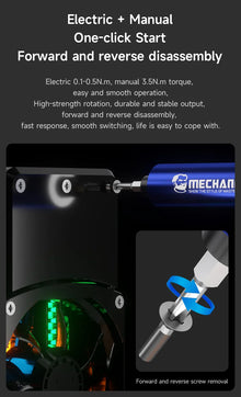 MECHANIC ES420 42-in-1 Set Electric Screwdriver with LED Light Magnetic Bits Dual Mode Electric and Manual Repair Tool Kit