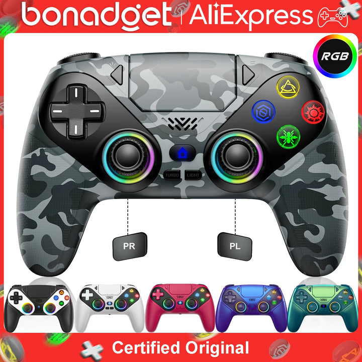 Controller für Playstation 5 PS5/PS5 Pro/Slim/PC Gamepads mit Hall-Effekt, RGB, kabellosem Game-Control-Joystick, Makro-/Turbo-Programmierung