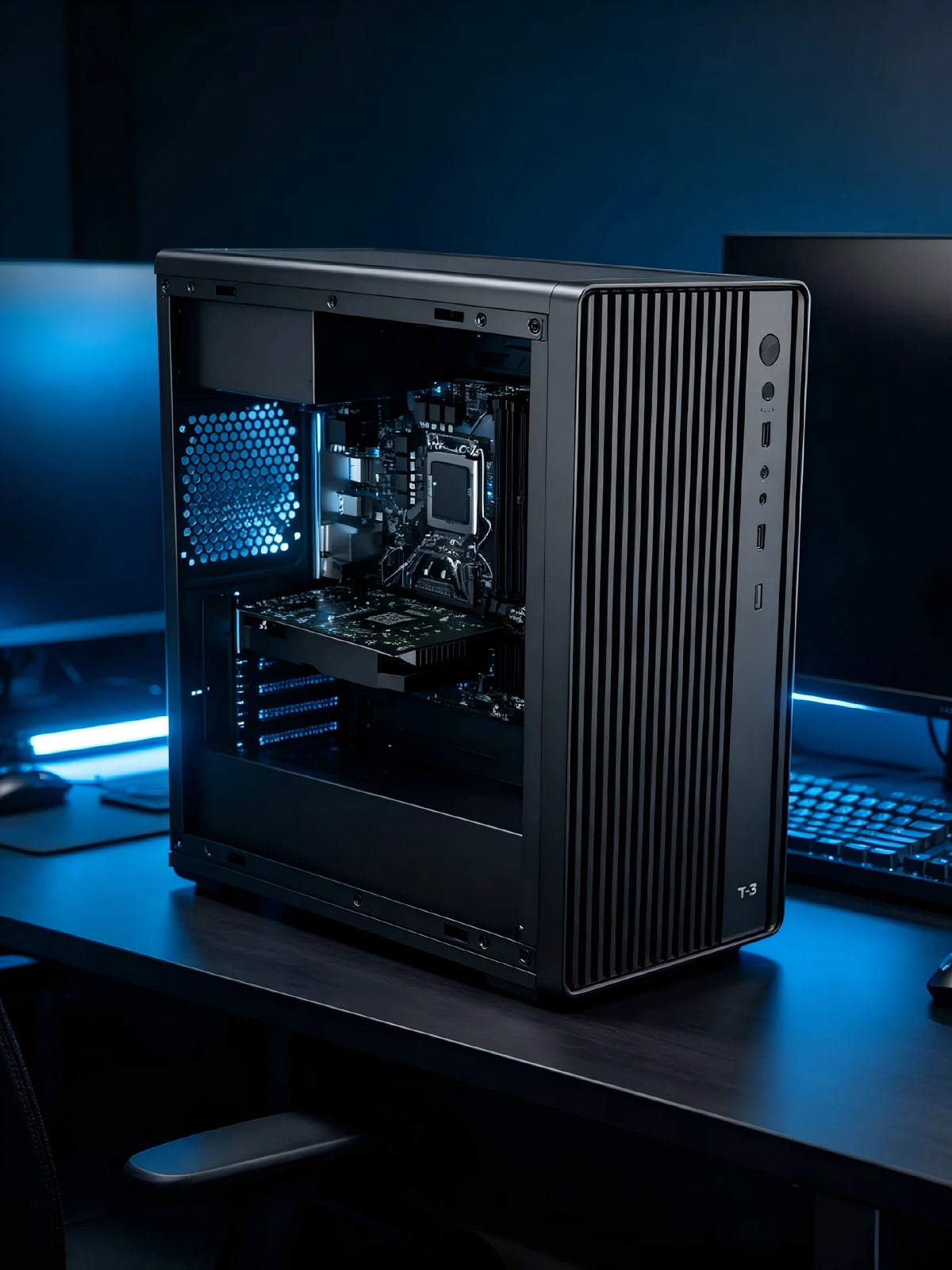 LDPCSJ Portable Mini PC Computer Case Support ATX Power Supply Fit M‑ATX & ITX Motherboard Compact Desktop Chassis With Fast Heat Dissipation For Home Use Gaming Entertainment DIY PC Building Desktop Computer Shell Housing