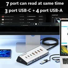 KEBIDUMEI 10Gbps 7 In 1 Docking Station USB 3.2 GEN 2 HUB Data Transfer Adapter USB Splitter Computer Accessories For PC Laptop