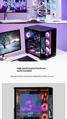 WJCOOLMAN Dreamer PLUS 9.16-inch HD Screen PC Gaming Case Sea View Room 360 Water Cooler Computer Case Gabinetes Gamer
