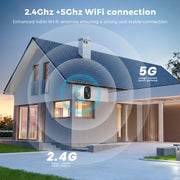 Cámara de seguridad para el hogar 4K con WiFi, inalámbrica para exteriores, magnética, con batería, 5MP, cámara IP CCTV para hogar inteligente con detección PIR para exteriores