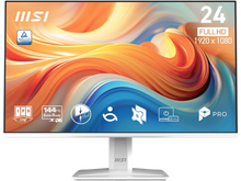MSI 24" Full HD 144Hz IPS with Adaptive-Sync 1ms HDR Ready Built-in Speakers white computer monitor for both work and gaming MP243W E14