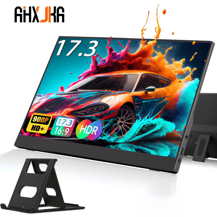 AHXJKA 17.3“ Portable Screen Monitor Display 1600*900P 16:10 250cd/㎡ IPS Panel  Extend For Mobile Phone Gaming TV Box PS4 PS5