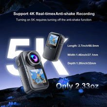 5K Mini Action Camera 4K 2.7K 60FPS Anti Shake Touch Waterproof Magnetic Pendant Body Cam Motorcycle Bike Outdoor Sport Record