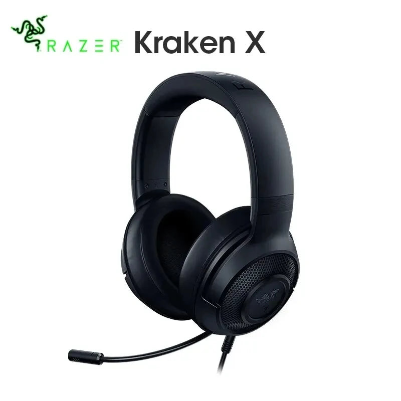 Razer Kraken X Multi-Platform Wired Gaming Headset Bendable Cardiod Microphone 3.5 mm Connection Adjustable Headband 7.1 surroun