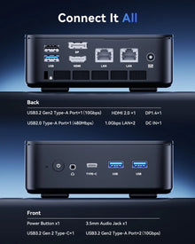 ACEMAGIC AMD Ryzen 5 3501U Mini PC 8GB DDR4 256GB SSD Radeon Vega 8 Triple 4K Display Dual Gigabit LAN Dual M.2 Windows 11 Pro