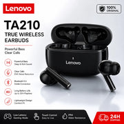 Auriculares inalámbricos Bluetooth Lenovo TA210, micrófono integrado, puerto de carga, cancelación de ruido, cómodos auriculares circumaurales, nuevo