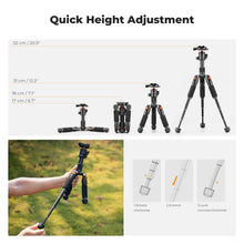 K&F CONCEPT 52cm Desktop Mini Tripod for Camera Compact Tripod 360° Low Profile Ball Head 1/4'' Screw for Camera Video Camcorder