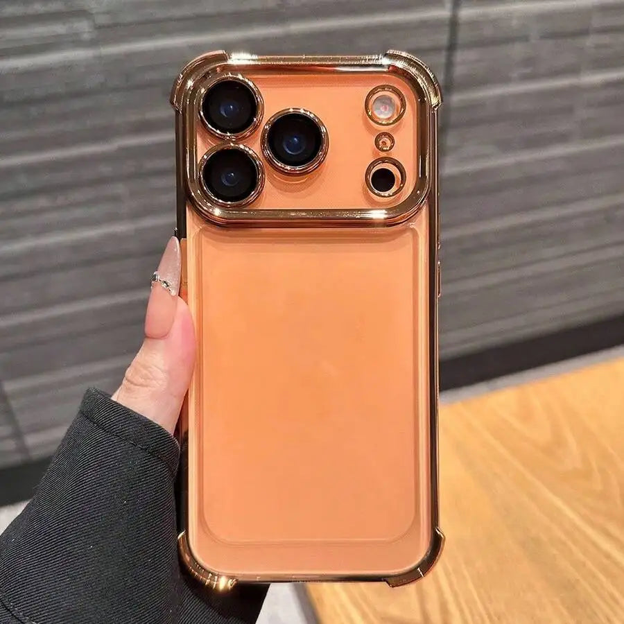 Luxury Cushioned Shockproof Plated Transparent Phone Case For iPhone 17 16 15 14 13 12 11Pro Max Plus