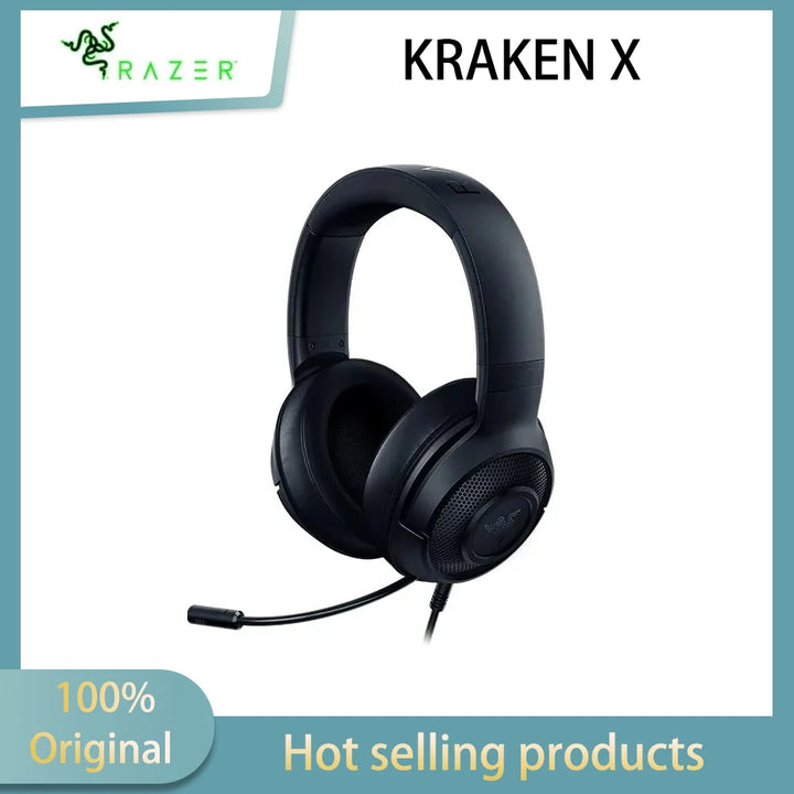 Razer Kraken X Multi-Platform Wired Gaming Headset Bendable Cardiod Microphone 3.5 mm Connection Adjustable Headband 7.1 surroun
