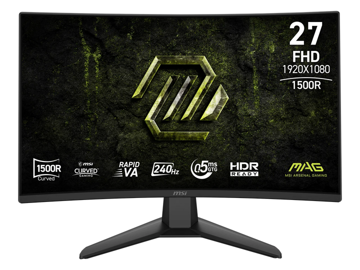MSI 27 inch Full HD 240Hz AMD FreeSync Premium (Adaptive Sync) 0.5ms HDR Ready Ai vision Curved Gaming Computer Monitor MAG 274CF X24