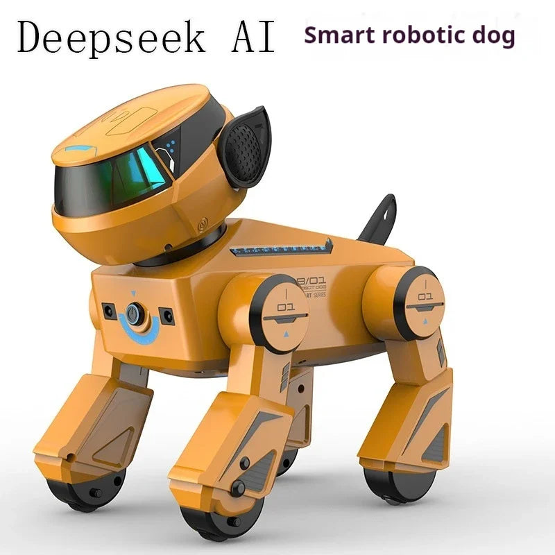 Perro robot inteligente con control remoto por gestos y táctil, altavoz Bluetooth, canciones, programable, luces geniales, juguete interactivo para niños de 6 años en adelante