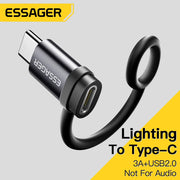 Essager Lighting To Type C Adapter 3A Fast Charging IOS Female to Type-C Male Connector For IPhone 15 14 13 Pro IPad Converter