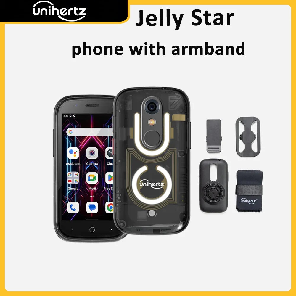Unihertz Jelly Star Mini Smartphone 8GB 256GB Led Light Unlocked Transparent Backshell Cellphones For Spare Phone