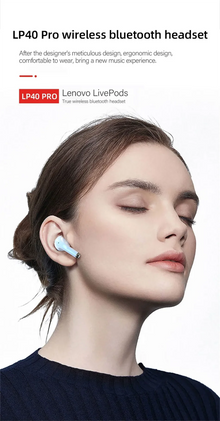 New Lenovo LP40 Pro Bluetooth V5.3 Earphones Punchy Bass Sound Headset Full Compatible Low Latency Game Sports Music Headphones