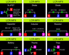 LCR-MF9 1.8" TFT LCD Display Multi-meter Transistor Tester Diode Triode Capacitor Resistor Test Meter MOSFET NPN PNP Triac MOS