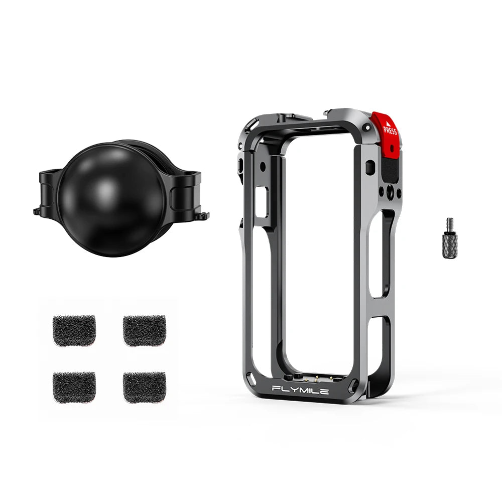 Flymile Metal Protective Frame For Insta360 X6 Camera Cage with Silicone Lens Cover Camera Accessories