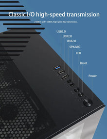 MANMU Micro-ATX Mini-ITX Pc Case Cpu Case Gaming Case Pc Gaming Computer Tempered Glass For Pc With 7 Fan