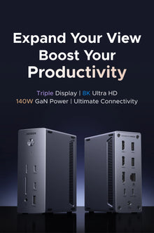 UGREEN 14-in-1 USB HUB Docking Station Type-C to 4K120Hz DP 4K60Hz 2xHDMI SD/TF RJ45 10Gbps USB-A/C PD Charging DC for Laptop PC